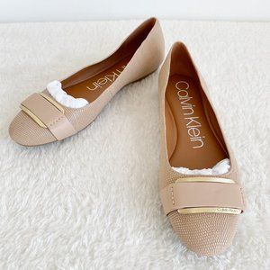 Calvin Klein, Women's Oneta Ballet Flats Shoes In Desert Sand, Size 9M
